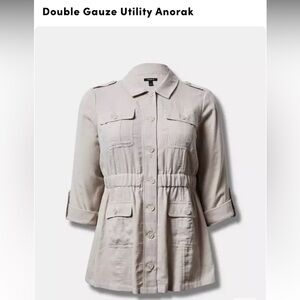 Double Gauze Utility Anorak in Cream
